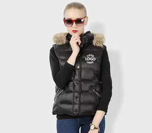 Femmes surdimensionné réversible sans manches matelassé bouffant gilet utilitaire personnalisé imprimé lavé Technique Hip Hop coupe-vent hiver - Product Image 2