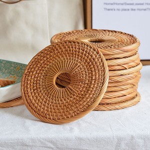 High Grade <b>Coasters</b> Mats for Home Hotel Table Rattan <b>Coasters</b> High Selling Quality Holder Hand <b>Woven</b> Wicker Drink Cup <b>Coasters</b> - Product Image 5