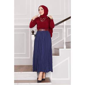 Kras Navy Blue Hijab <b>Skirt</b> with Long Boy Design - Product Image 1