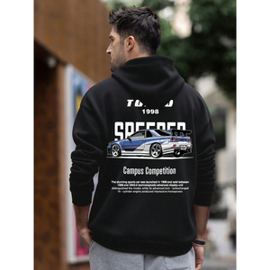 Boxy personnalisé surdimensionné épaule tombante en détresse broderie acide lavage fermeture éclair sweats à capuche Vintage hommes Rivet strass fermeture éclair à capuche - Product Image 3