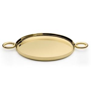 Plateaux en aluminium de forme ronde, taille personnalisée, plateau de service alimentaire doré pour table, utilisations dans les hôtels et les mariages - Product Image 1