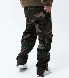 New Style Men's Straight Wide Leg Camouflage Anti-Wrinkle Waterproof Breathable Jogger Pants Elastic Waist <b>Drawstring</b> Casual - Product Image 2