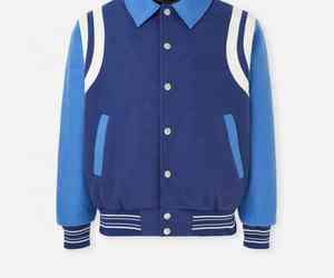 Logo personnalisé laine broderie Baseball Letterman vestes hommes Vintage blanc en cuir manches Varsity veste couleur bleue - Product Image 4