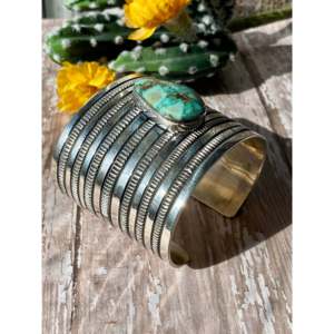 Alex Sanchez Royston Fashion <b>Cuff</b> <b>Bracelet</b> in Turquoise & Sterling <b>Silver</b> - Product Image 3