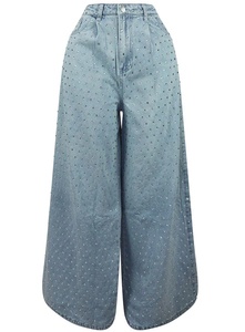 All'ingrosso della fabbrica 2025 blu chiaro a vita alta da donna Jeans a gamba larga alla moda <span class=keywords><strong>pantaloni</strong></span> Casual Jeans larghi dritti - Product Image 3