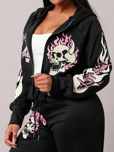 Lupin venta al por mayor logotipo personalizado mujer recortada sudaderas con capucha mujer algodón Crop Top Sudadera con capucha más vendidos tallas grandes OEM diseño personalizado - Product Image 5