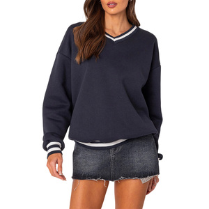 Sudadera ligera para mujer con bordado de impresión de logotipo personalizado, informal, OEM, suministro directo de fábrica del fabricante - Product Image 1