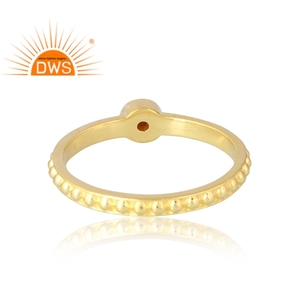 Latest Selling 925 Sterling <b>Silver</b> 18K Gold Plated Natural <b>Garnet</b> Gemstone <b>Ring</b> Demi Fine Jewelry Manufacturer - Product Image 3