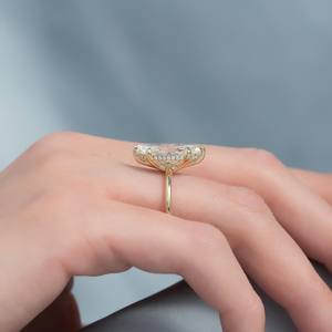 12x6mm Marquise Cut Diamond Engagement <b>Ring</b> | <b>Solitaire</b> Sterling <b>Silver</b> 18K Gold Plated Minimalist <b>Ring</b> | Elegant Bridal Wedding - Product Image 3