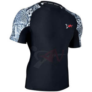 Rashguard de qualité supérieure à manches courtes, séchage rapide, extensible, idéal pour l'entraînement, le surf et la salle de sport - Product Image 2