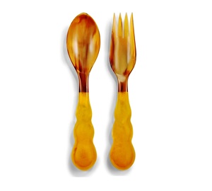 Juego de Cucharas para Ensalada de Ratán Tejido y Madera Natural con 2 Espátulas, Utensilios Hechos a Mano Sostenibles - Product Image 4