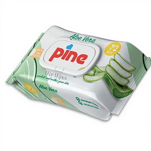 Lingettes humides parfumées Pine, 72 unités, avec couvercle, douces, non tissées, pour le nettoyage domestique, 17x16,5 cm - Product Image 1