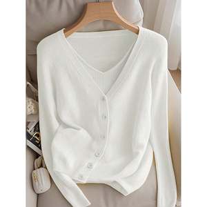 Women's Long Winter Print V-Neck Button-Front <b>Cardigan</b> - Product Image 1