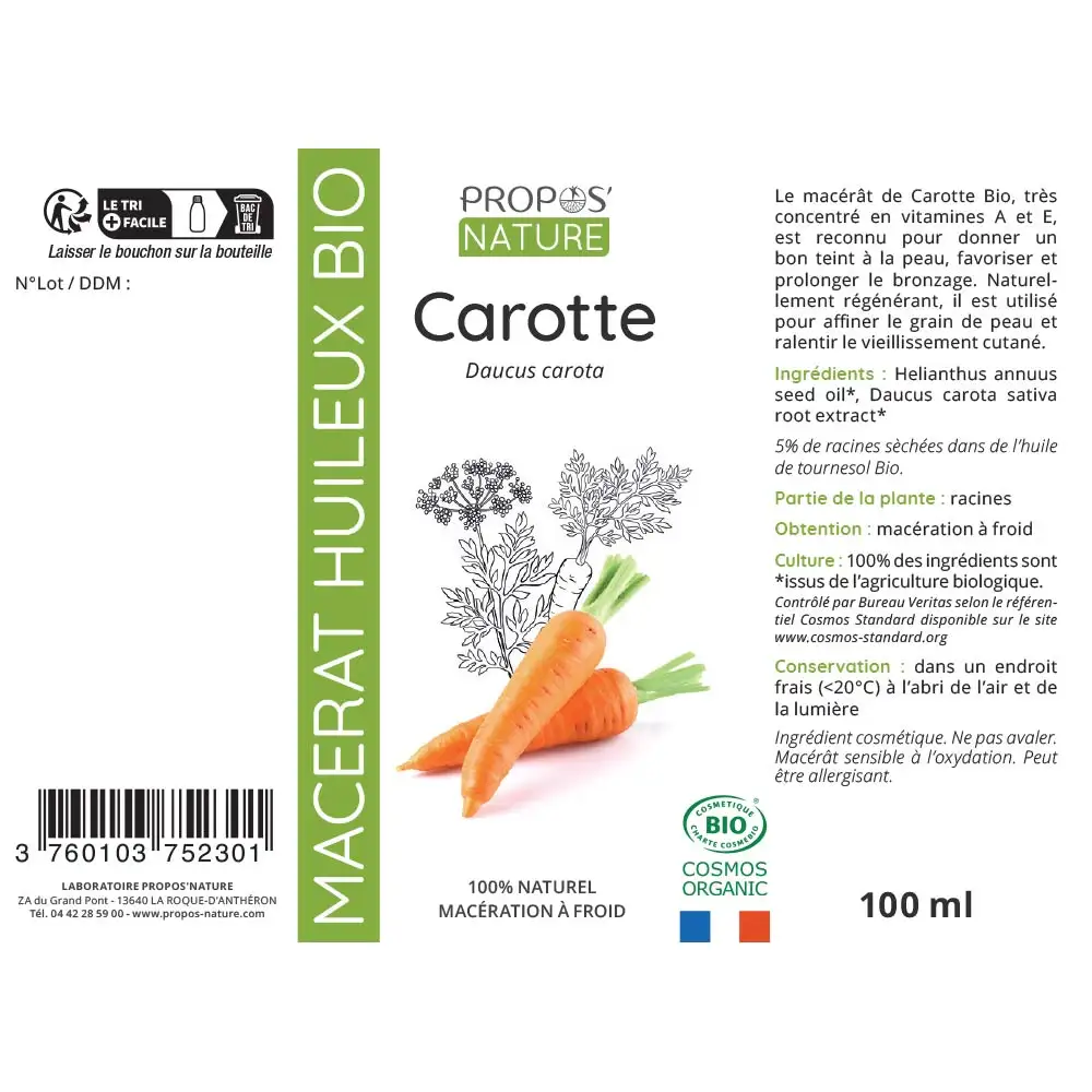 キャロット野菜オイル-ダウカスカロタ-有機認定野菜オイル-100ML