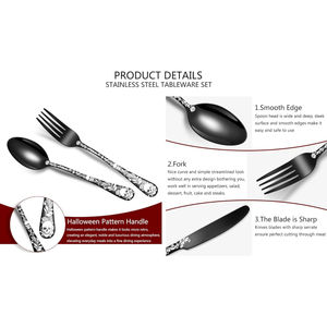 Juego de cubiertos de acero inoxidable, cuchara de ensalada real, tenedor, juego de cubiertos, cocina y mesa, juego de cuchara para servir comida - Product Image 5