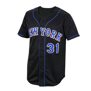 Maillot de baseball pour adulte sur mesure en gros, 100% polyester, respirant, évacuant l'humidité, séchage rapide, boutons intégrés - Product Image 1