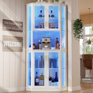 Lemari Pajangan Kaca Mewah Modern dengan Lampu LED, Kunci, Konstruksi Kayu Tahan Lama untuk Hotel dan Rumah, Penyimpanan yang Dapat Disesuaikan - Product Image 3