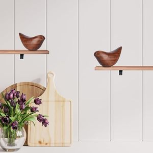 Ensemble de 2 sculptures d'oiseaux en bois d'acacia, design moderne, artisanat, écologique, élégant, inspiré de la nature, figurine de mariage, décoration d'intérieur - Product Image 3