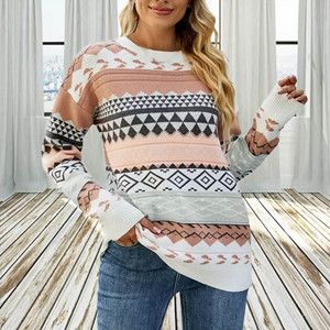 เสื้อยืดคอกลมแฟชั่นวินเทจสำหรับผู้หญิงสำหรับฤดูใบไม้ร่วงฤดูหนาว - Product Image 2