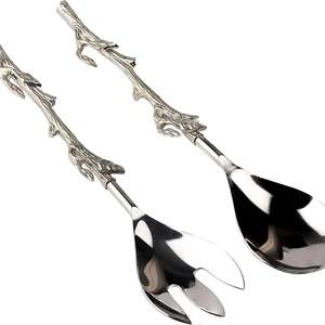 Cuillères à manche en résine Vente chaude Couverts Selandia Rattan Salad Server Lot de 2 MADE IN INDIAA - Product Image 3