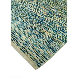 Tapis en laine noués à la main Nuray Green, design abstrait bohème pour la maison, pour l'entrée, le salon, la chambre - Pae-1292 - Product Image 2