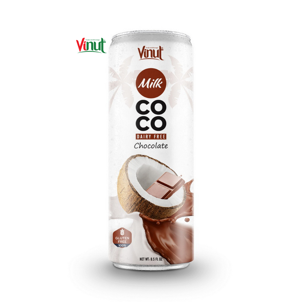 250Ml Vinut Kan (Uit Blik) Kokosmelk Met Chocolade Drank Verpakking Ontwerp Distributie Beste Verkoper Glucose In Vietnam