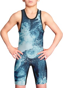 Vente en gros de singulet de lutte en polyester pour garçons personnalisés singulet d'impression numérique respirant et durable Service OEM disponible - Product Image 2