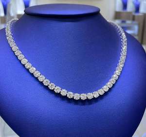 Collar de Tenis Estilo Hip Hop en Plata de Ley 925 con Diamantes de Moissanita de Corte Cúbico, Cadena Iced para Regalo de Boda o Fiesta - Product Image 5