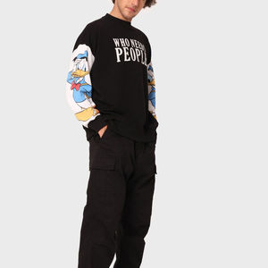 Sudadera sólida de fácil ajuste para hombre, sudadera informal urbana, jersey de corte recto cálido con cuello redondo, sudadera transpirable para hombre OEM - Product Image 5