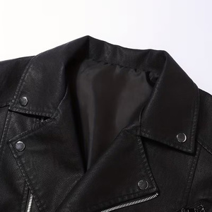 Chaqueta de Cuero PU Negra de Alta Calidad, Estilo Motero Clásico, Ajustada, Resistente al Viento, para Hombre, Diseño y Color Personalizados - Product Image 4