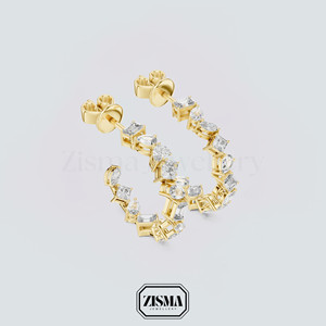 Pendientes de tuerca de diamante cultivado en laboratorio CVD de varias formas con certificación IGI DEF/VS1 9K/10K/14K/18K oro 925 Plata CVD joyería al por mayor - Product Image 4