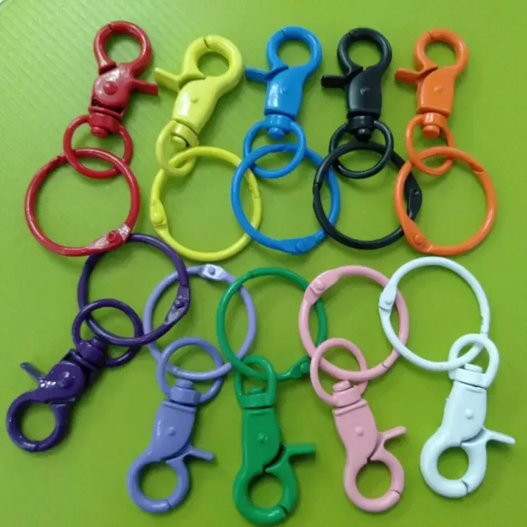 Sleutelhangers Accessoires Lente Sleutelhanger Haak Met Open Ringen Voor Het Maken Van Sieraden Doe-Het-Zelf Sleutelhanger Kleurrijke Kreeft Sluiting Sleutelhanger