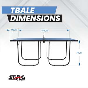 Table de tennis de table professionnelle pleine grandeur Stag Iconic Mini Series, durable, pliable, en MDF - Product Image 2