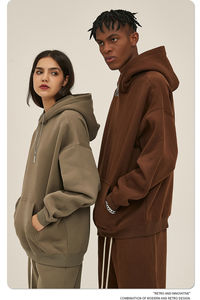 Conjunto de dos piezas de ropa deportiva para hombre de 350GSM de ocio al aire libre personalizado al por mayor conjunto de pantalones de chándal y sudadera con capucha y logotipo personalizado - Product Image 5