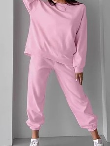 Premium Quality Breathable 2 Piece Set Top Trending Stylish Women's Tracksuits 100% Cotton Wholesale Sweat Suits - Product Image 4