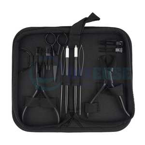 Prix pas cher Kit d'outils d'extension de cheveux pince en acier inoxydable ensemble d'outils Microlink pince ouvre pince Oxford tissu sac outil de boucle de cheveux - Product Image 1