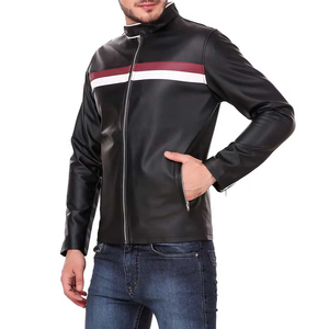 Veste en cuir pour homme de taille normale de qualité supérieure avec logo à l'avant, coupe-vent, imperméable, style de rue personnalisé, service OEM/ODM - Product Image 2