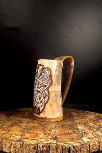 Unique Natural Buffalo Horn <b>Mug</b> with Handle Handcrafted Traditional Beer Cup for Home Party and Gifting Use - Product Image 4