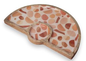 Meilleures ventes de copeaux de bois fabriqués à la main et plateau de trempette avec bol utilisé pour servir des collations Restaurant Hôtel - Product Image 6