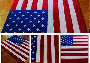 Tapis tufté en laine 100% fait à la main Design de drapeau américain moderne à haute pile pour la décoration intérieure pour le salon et la salle à manger (3x5 pieds) - Product Image 4