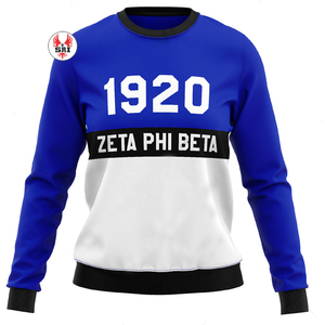 OEM personalizado de gran tamaño Sorority Chenille Zeta Phi Beta PEARLFECTION CREWNECK bordado Sorority Founders sudadera - Product Image 4