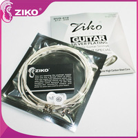 Cordes de guitare argentées personnalisées pour guitares à 8 cordes, marque ZIKO, modèle DUS-010, antirouille, durables et longue durée de vie