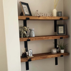 Shelves <b>Wooden</b> Rack Brown Storage Rack for Holding Flower Pots Beautiful Wall Art-Buy Now! - Product Image 5