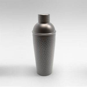 Shaker à cocktail bleu élégant d'inspiration vintage avec couvercle anti-fuite à bande argentée brillante idéal pour mélanger des boissons - Product Image 2