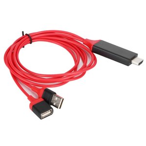 * เต้าเสียบ * USB ตัวเมียเป็น HDMI HDTV อะแดปเตอร์สายเคเบิล2เมตรสำหรับสมาร์ทโฟนแท็บเล็ตกับจอทีวีโปรเจคเตอร์-อิเล็กทรอนิกส์/ - Product Image 2