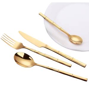 Ensemble de couverts en acier inoxydable argenté mat moderne, ensemble de vaisselle avec fourchettes, cuillères et couteaux pour la maison, la cuisine et l'hôtel - Product Image 4