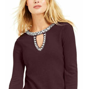 Maglione da donna con decorazioni a foro geometrico INC International Concepts, taglia media, per l'autunno - Product Image 3