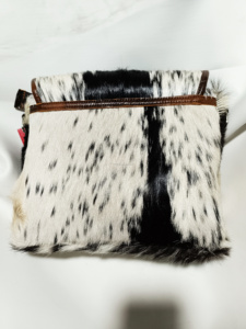 Luxury Cowhide Leather Shoulder Bag Hair On Hide Messenger Crossbody <b>Purse</b> Adjustable Strap Western Vintage Handmade Handbag - Product Image 2