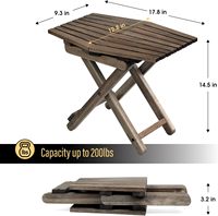 Ensemble de 2 tables d'appoint pliantes pour l'extérieur Table d'appoint en bois pour patio, chambre, salon ou petits espaces 18 "x13 naturel 1 pièce