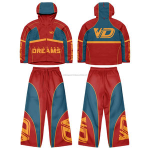 Survêtement en nylon léger personnalisé avec patchwork, veste zippée à bandes réfléchissantes, ensemble de jogging 2 pièces, coupe-vent, survêtement pour homme - Product Image 1